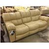 Image 1 : CREAM LEATHER 3 SEAT SOFA