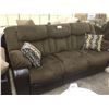 Image 1 : CHOCOLATE BROWN SEUDE 3 SEAT RECLINING SOFA