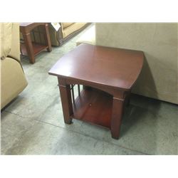PAIR OF CHERRY 24'' X 24'' END TABLES
