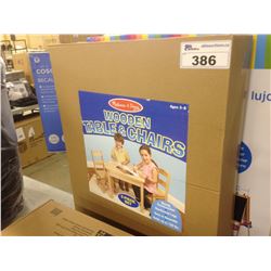 MELISSA & DOUG WOODEN TABLE AND CHAIRS KIDS FURNITURE