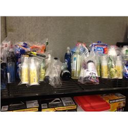 SHELF LOT OF ASSORTED CLEANING AND HOUSEHOLD PRODUCTS