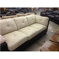 BEIGE 2 TONE 2 SEAT CHAISE STYLE SOFA