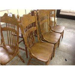 4 OAK FRAME KITCHEN CHAIRS