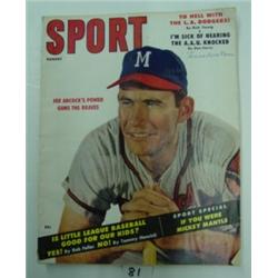 SPORT Magazine Aug 1957 - Joe Adcock