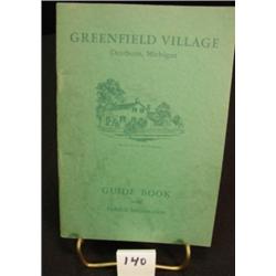 GREENFIELD VILLAGE 1952 Guide Book MI