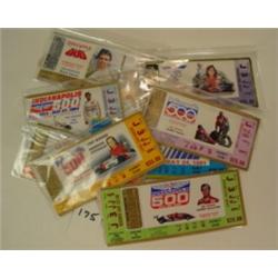 Lot of 9 INDY 500 Ticket Stubs