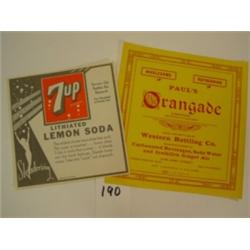 Vintage 7UP Soda Bottle Labels