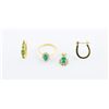 Image 1 : Ladies 10K Natural Emerald and Diamond Grouping of 3 Pieces