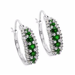 Sterling Silver Chrome-Diopside Earrings