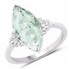 Image 1 : Sterling Silver Green Amethyst Ring