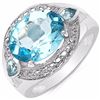 Image 1 : Sterling Silver Blue Topaz Ring