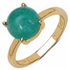 Image 1 : Sterling Silver Sakota Cabochon Emerald Solitaire Ring