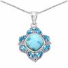 Image 1 : Sterling Silver Cabochon Larimar Pendant
