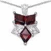 Image 1 : Sterling Silver Fancy Cut Garnet Pendant