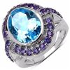 Image 1 : Sterling Silver Blue Topaz Ring