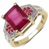 Image 1 : Sterling Silver Octagon Ruby Ring