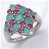 Image 1 : Sterling Silver Emerald and Ruby Ring