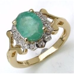Sterling Silver Sakata Emerald Ring