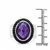 Image 3 : Sterling Silver African Amethyst and Black Spinel Ring