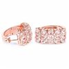 Image 2 : Sterling Silver Morganite and Diamond Earrings