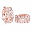 Image 3 : Sterling Silver Morganite and Diamond Earrings
