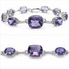 Image 1 : Sterling Silver Brazil Amethyst Station Bracelet