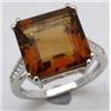 Image 1 : Sterling Silver, Champagne Quartz Ring