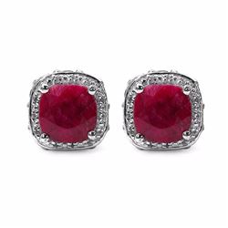 Sterling Silver Ruby Earrings