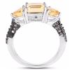Image 2 : Sterling Silver Citrine and Champagne Diamond Ring