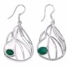 Image 3 : Sterling Silver Sakota Emerald Earrings