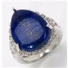 Image 1 : Sterling Silver Cabochon Lapis Ring