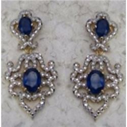 Sterling Silver  Sapphire Drop Earrings