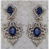 Image 1 : Sterling Silver  Sapphire Drop Earrings