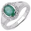 Image 1 : Sterling Silver Zambian Emerald Ring
