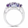 Image 2 : Sterling Silver Blue Topaz and African Amethyst Ring
