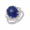 Image 1 : Sterling Silver Cabochon Tanzanite Ring