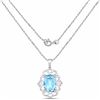 Image 2 : Sterling Silver Fancy Cushion Blue Topaz Pendant