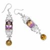 Image 3 : Sterling Silver African Amethyst and Citrine Earrings