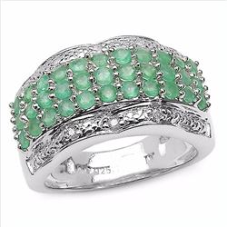 Sterling Silver Sakota Emerald Ring