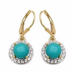 Sterling Silver Cabochon Turquoise Earrings