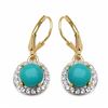 Image 1 : Sterling Silver Cabochon Turquoise Earrings