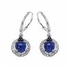 Image 1 : Sterling Silver Cabochon Tanzanite Earrings