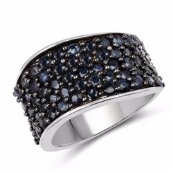 Sterling Silver Blue Sapphire Ring