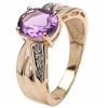Image 2 : Sterling Silver Brazil Amethyst and Diamond Ring