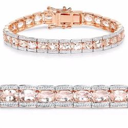 Sterling Silver Morganite Tennis Bracelet