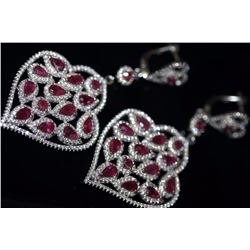 Natural Red Ruby Earrings ( Heavy)