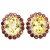 Image 1 : Natural Citrine & African Garnet Earrings
