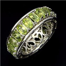 Natural  Green Peridot Eternity Band