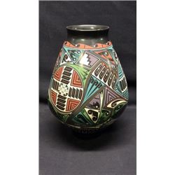 Hand Painted Indian Pot Artist Signed