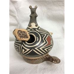 Unusual Seed Pot With Snake & Mouse